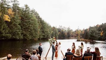 Outdoor banquet area