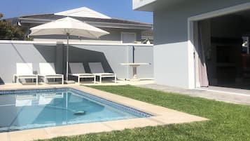 Outdoor pool, sun loungers