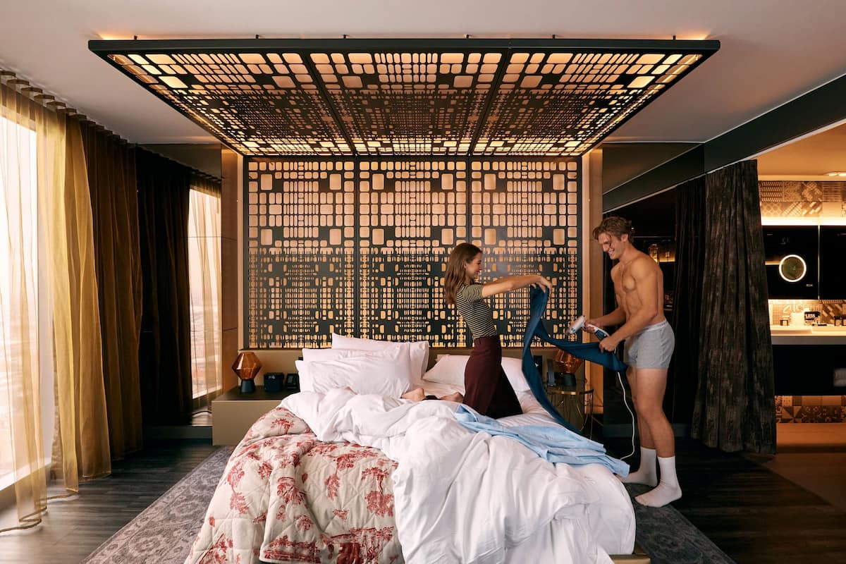 1 chambre, literie de qualité, lit avec matelas à plateau-coussin