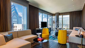 Suite, 1 Bedroom (High Floor) | Living room | 65-inch Smart TV with digital channels, TV, Netflix