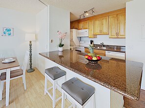 Fridge, microwave, oven, stovetop - Where Waves Call Kihei Remodeled Condo Unobstructed Ocean Views and Lanai (Kihei)