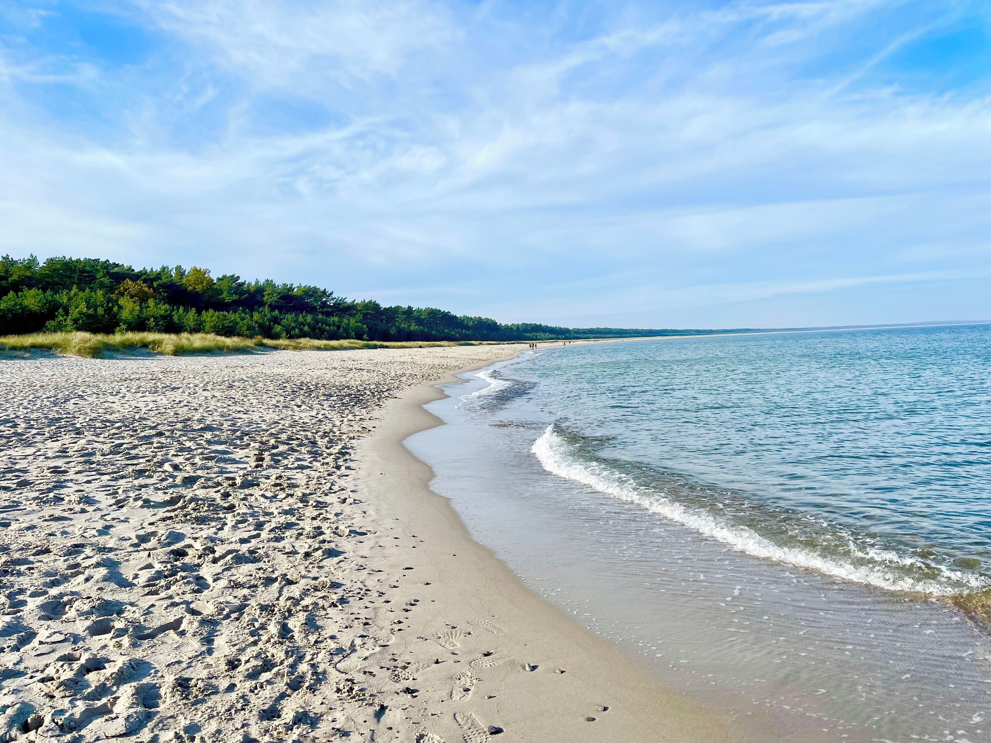 On the beach, sun loungers