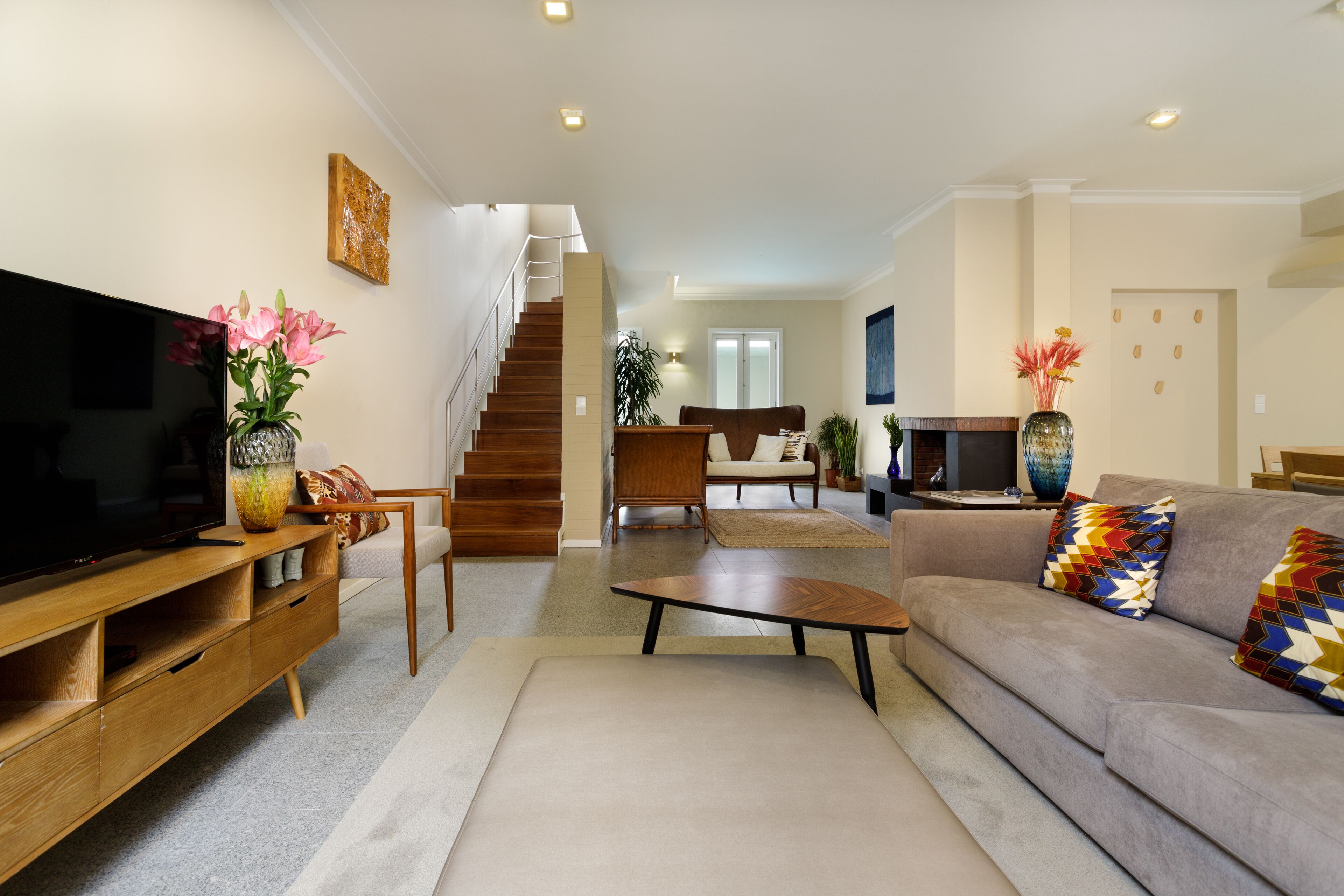 Family Villa | Living area | 50-inch LCD TV with cable channels, TV