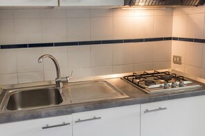 Fridge, dining tables