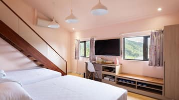 Desk, free WiFi, bed sheets