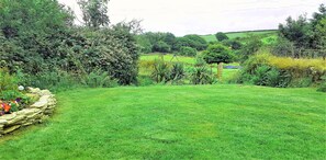 Views from the private enclosed garden across the fields.