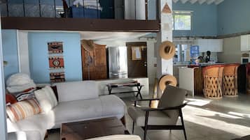 Una Smart TV, una chimenea, libros