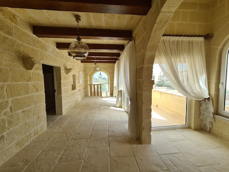 Interior. Converted Detached Farmhouse/Villa with a 60sq mtr Pool, Deck Area and Garden.