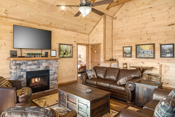 TV, fireplace, video games