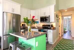 Fridge, microwave, oven, stovetop - Luxury Ocean View 2 bed/2bath Beautifully Remodeled; Unit #325 (Kihei)