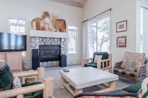 Condo, 3 Bedrooms (Snowcreek #510 Phase IV) | Living room | TV, DVD player - Snowcreek #510 Phase IV (Mammoth Lakes)