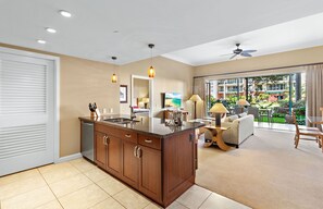 Interior - Maui Resort Rentals:  Honua Kai Hokulani 111 – Ground Floor Interior Courtyard 2BR, Steps to Pools, Beach, and BBQs, Large Lawn Area! (Lahaina)