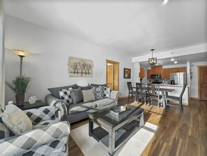 Condo, 2 Bedrooms | Living area | 30-inch flat-screen TV with cable channels, TV - Inviting and Spacious Condo In The Heart of Center Village - PP416 by Redawning (Copper Mountain)