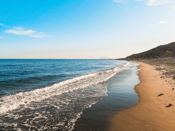 Sun-loungers, beach towels