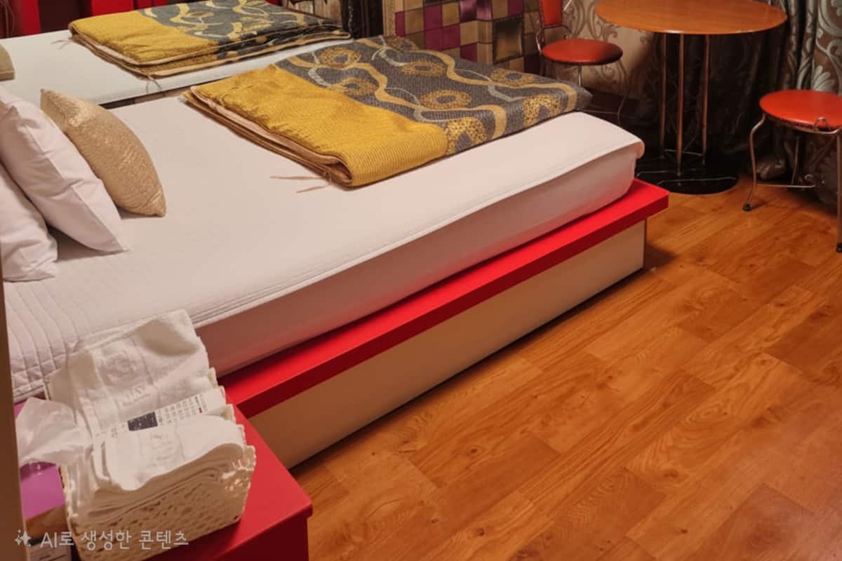 Ein Hotelzimmer mit einem großen Bett, einem Schreibtisch, einem Sessel, einem kleinen Tisch und einem Fernseher.