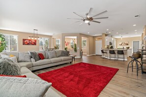 TV connectée, cheminée, jeux vidéo, médiathèque