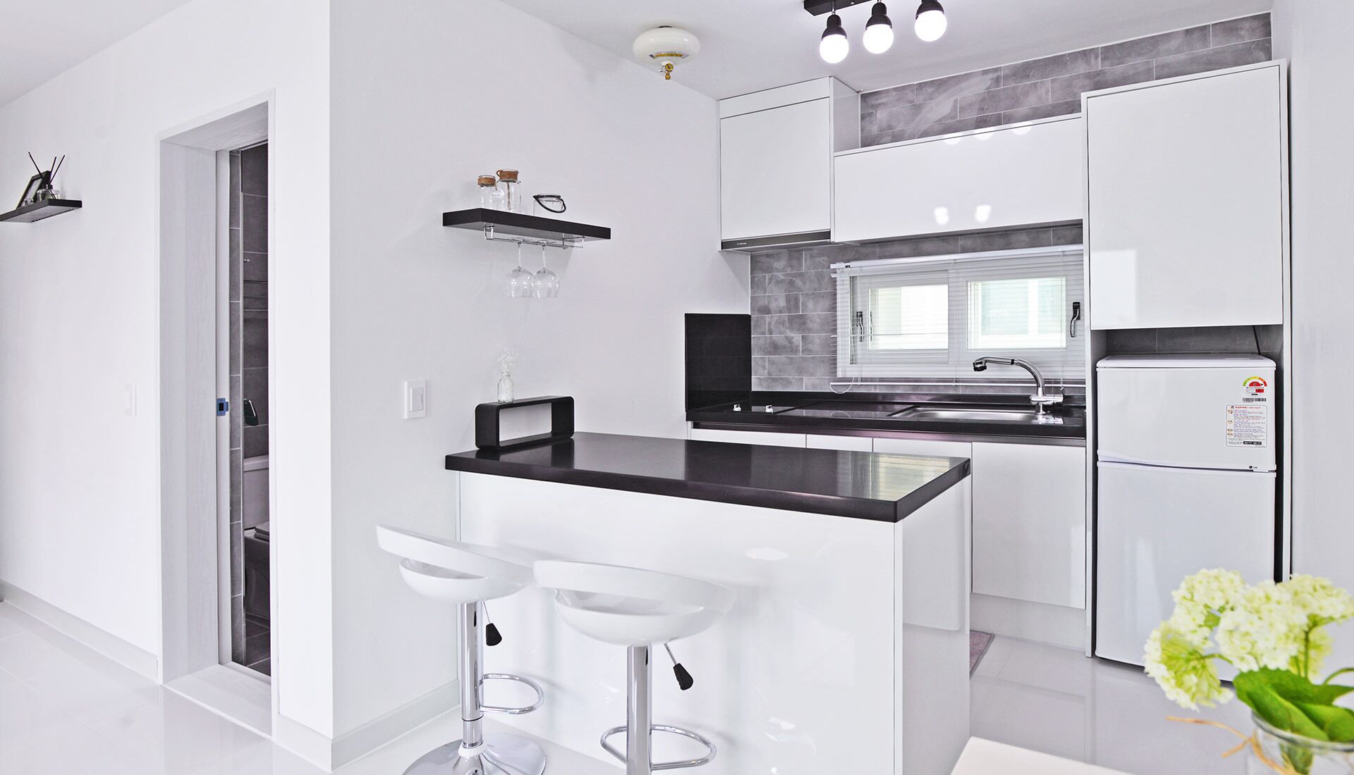 room (studio a) | private kitchenette | fridge, microwave, stovetop, electric kettle