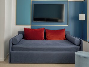 Suite Junior, 1 letto king | Biancheria da letto di alta qualità, materassi a doppio strato, minibar