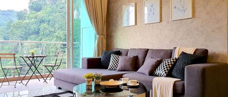 Apartment, 3 Bedrooms (A-19-02) | Living room | Flat-screen TV