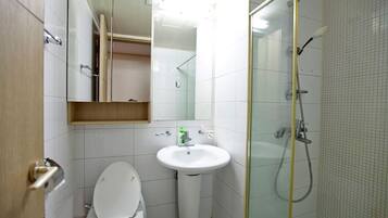 Hair dryer, soap, shampoo
