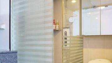 Hair dryer, soap, shampoo