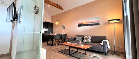 TV, DVD player, stereo