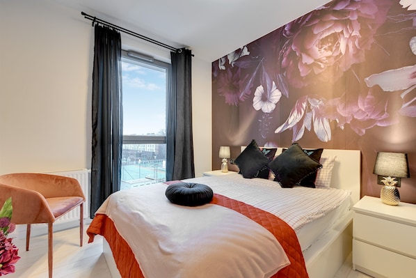 Deluxe appartement (Dlugie Ogrody 113) | 1 slaapkamer, individueel gedecoreerd, individueel gemeubileerd