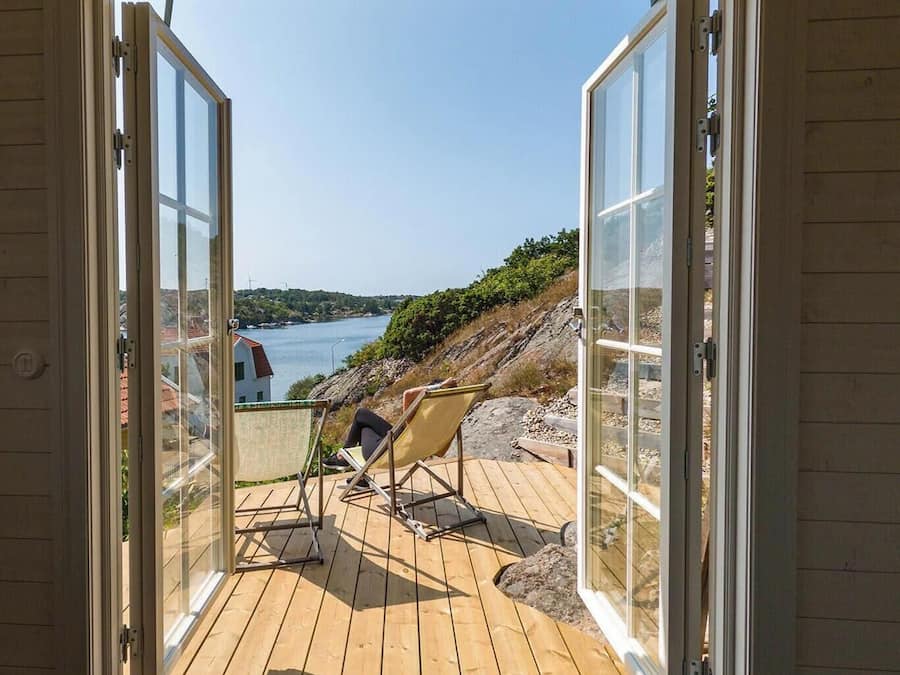 Panorama bungalow, uitzicht op oceaan | Uitzicht op strand/zee