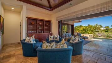 50-inch flat-screen TV with cable channels