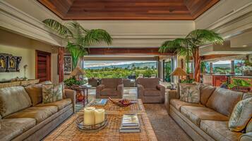 50-inch flat-screen TV with cable channels