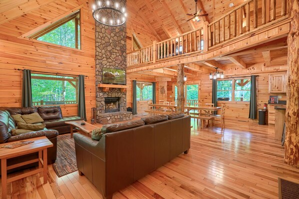 Televisión, chimenea, videojuegos y reproductor de DVD 