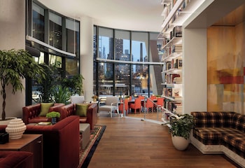 Hotel entrance and lobby at Graduate by Hilton New York