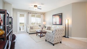 Condo | Living room | Flat-screen TV, DVD player - Lake View Delight (Orlando)