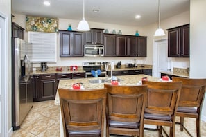 Villa | Private kitchen | Fridge, microwave, oven, dishwasher