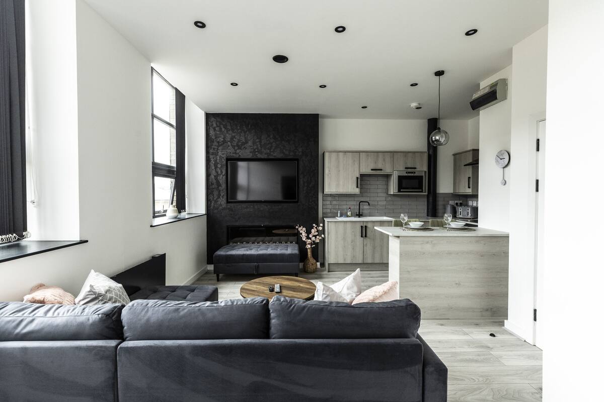 Apartamento superluxo, 1 cama de casal e sofá-cama | Camas com colchões de espuma com sistema de memória