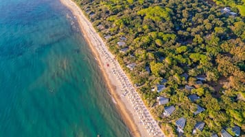 Private beach, sun-loungers, beach umbrellas, snorkelling