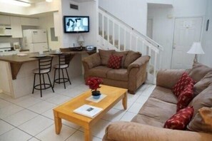 Flat-screen TV, DVD player