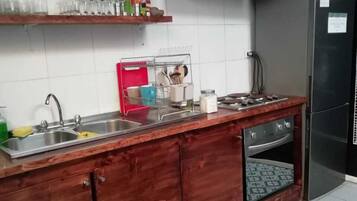 Fridge, stovetop, toaster, blender