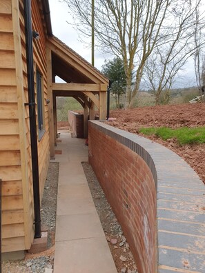 Property grounds - Lovely dog friendly cottage 4 miles from Ludlow with feature oak glass gable. (LUDLOW)