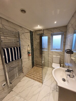 Shower, hair dryer, towels, soap - Lovely dog friendly cottage 4 miles from Ludlow with feature oak glass gable. (LUDLOW)