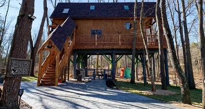 Relax and get away in the tree tops in our Eagle's Nest Tree House
