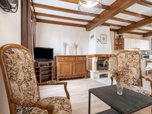 Televisión y chimenea 