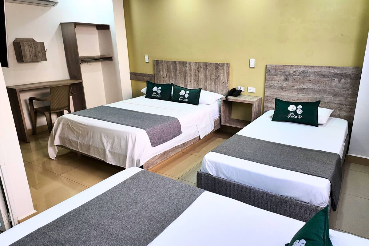 Habitación doble económica | Ropa de cama hipoalergénica, wifi gratis y ropa de cama