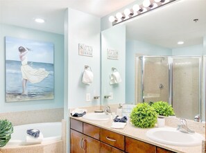Condo (Laketown Wharf 1331) | Bathroom | Hair dryer, towels