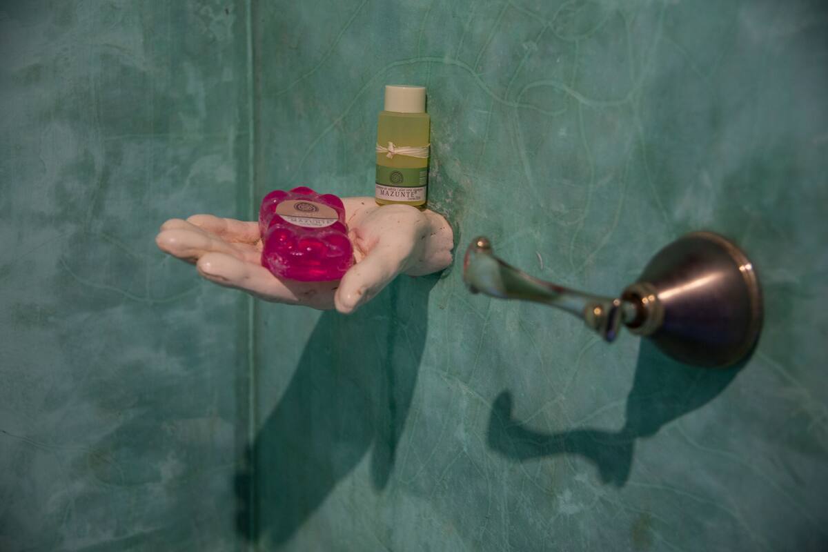 superior double room | bathroom | shower, free toiletries, towels