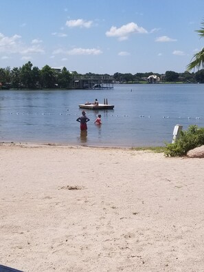 Sun-loungers, beach towels