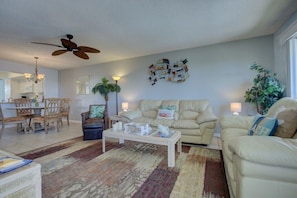 Condo | Living room | Flat-screen TV, fireplace, DVD player