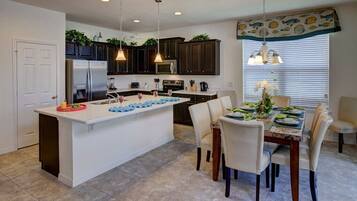 Villa | Private kitchen | Fridge, microwave, dishwasher, coffee/tea maker