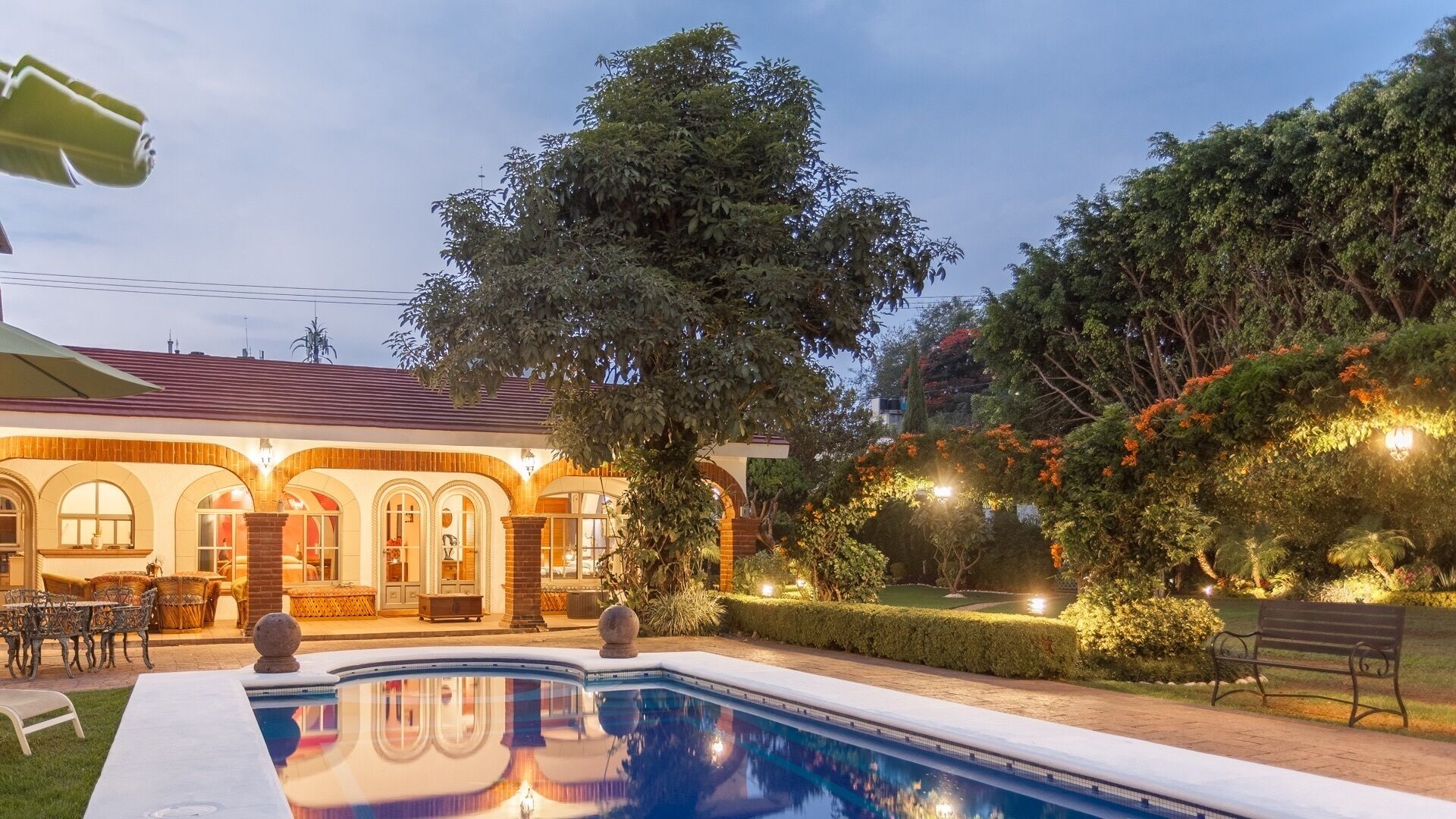 Front of property – evening/night