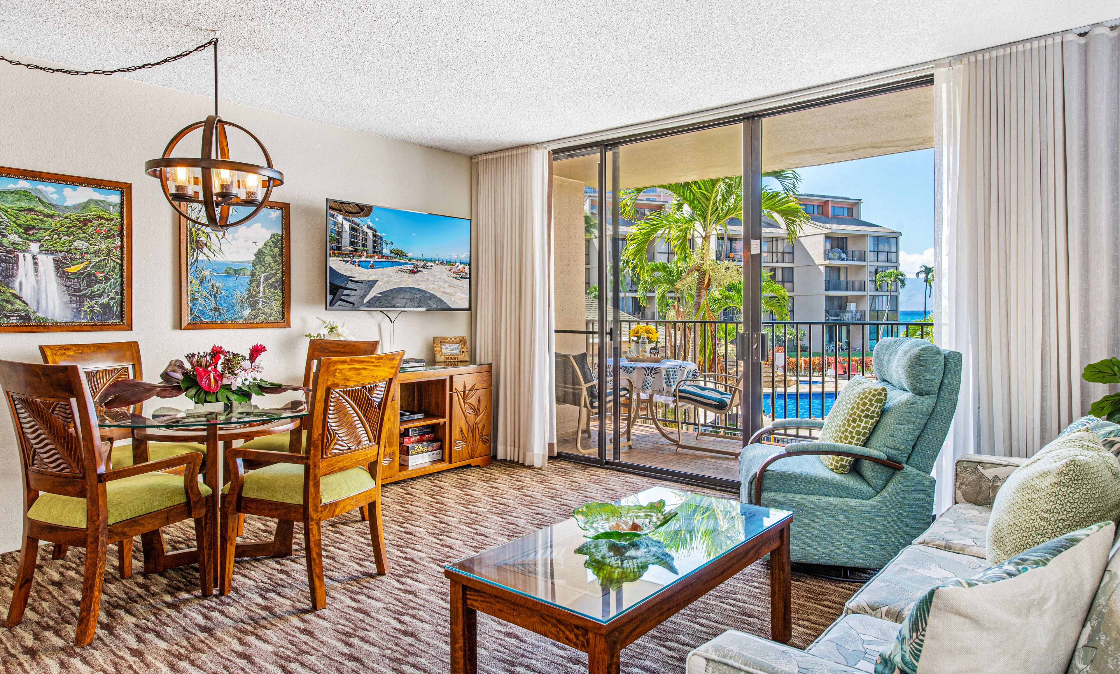 Smart TV, video games, DVD player, video library